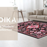 Ultra Soft Area Rug, Non Slip, Stain Resistant, Washable Area Rugs for Living Room, Bedroom, Luxurious Soft Petal Pattern(Red)