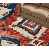 Ultra Soft Area Rug, Non Slip, Stain Resistant, Washable Area Rugs for Living Room, Bedroom, Modern Southwestern Entryway Non-Shedding Decor Rug(Red)