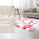 Ultra Soft Area Rug, Non Slip, Stain Resistant, Washable Area Rugs for Living Room, Bedroom, Pastel Floral Watercolor Impression(White)