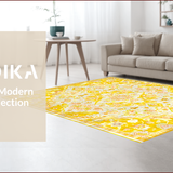 Ultra Soft Area Rug, Non Slip, Stain Resistant, Washable Area Rugs for Living Room, Bedroom, Lively Yellow Abstract Aesthetic(Yellow)