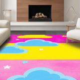 Ultra Soft Area Rug, Non Slip, Stain Resistant, Washable Area Rugs for Living Room, Bedroom, Dynamic Cheerful Outdoor Vibe(Pink)
