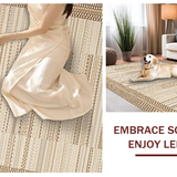 Ultra Soft Area Rug, Non Slip, Stain Resistant, Washable Area Rugs for Living Room, Bedroom, Vintage-Inspired Earthy Scallop Pattern(Beige)