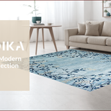 Ultra Soft Area Rug, Non Slip, Stain Resistant, Washable Area Rugs for Living Room, Bedroom, Rustic Blue Tiled Motif(Blue)