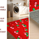 Ultra Soft Area Rug, Non Slip, Stain Resistant, Washable Area Rugs for Living Room, Bedroom, Bold Modern Fruit Illustrations(Red)