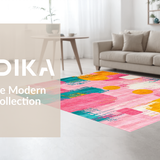Ultra Soft Area Rug, Non Slip, Stain Resistant, Washable Area Rugs for Living Room, Bedroom, Artful Fluid Color Composition(Pink)