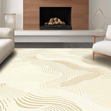 Ultra Soft Area Rug, Non Slip, Stain Resistant, Washable Area Rugs for Living Room, Bedroom, Rustic Modernist Organic Shapes(Beige)