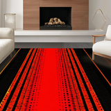 Ultra Soft Area Rug, Non Slip, Stain Resistant, Washable Area Rugs for Living Room, Bedroom, Striking Optical Cracked Lava Aesthetic(Red)
