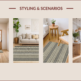 Ultra Soft Area Rug, Non Slip, Stain Resistant, Washable Area Rugs for Living Room, Bedroom, Modern Berber Striped(Beige)