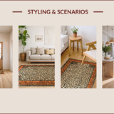 Ultra Soft Area Rug, Non Slip, Stain Resistant, Washable Area Rugs for Living Room, Bedroom, Elegant Neutral Toned Pattern(Beige)