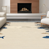 Vibrant Blue Marine Life Design(Beige)