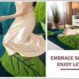 Ultra Soft Area Rug, Non Slip, Stain Resistant, Washable Area Rugs for Living Room, Bedroom, Rustic Organic Leaf Patterned Charm(Green)