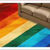 Ultra Soft Area Rug, Non Slip, Stain Resistant, Washable Area Rugs for Living Room, Bedroom, Boho Terracotta Rainbow Low Pile Nursery Rug(Red)