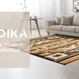 Ultra Soft Area Rug, Non Slip, Stain Resistant, Washable Area Rugs for Living Room, Bedroom, Luxurious Warm Geometric Aesthetics(Brown)