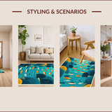 Ultra Soft Area Rug, Non Slip, Stain Resistant, Washable Area Rugs for Living Room, Bedroom, Funny Fishing Entryway Rug Non-Slip Washable(Blue)