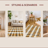 Ultra Soft Area Rug, Non Slip, Stain Resistant, Washable Area Rugs for Living Room, Bedroom, Stylish Non-Shed Plaid Reading Nook(Beige)