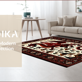 Ultra Soft Area Rug, Non Slip, Stain Resistant, Washable Area Rugs for Living Room, Bedroom, Modern Mythical Creature Pattern(Red)