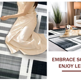 Ultra Soft Area Rug, Non Slip, Stain Resistant, Washable Area Rugs for Living Room, Bedroom, Dynamic Stripe Pattern Rug for Versatile Spaces(Black)