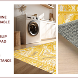 Ultra Soft Area Rug, Non Slip, Stain Resistant, Washable Area Rugs for Living Room, Bedroom, Vibrant Floral Transitional Aesthetic(Yellow)