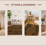 Ultra Soft Area Rug, Non Slip, Stain Resistant, Washable Area Rugs for Living Room, Bedroom, Chic Rustic Leopard Aesthetic(Gold)
