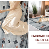 Ultra Soft Area Rug, Non Slip, Stain Resistant, Washable Area Rugs for Living Room, Bedroom, Distressed Tribal Gray Living Room Non-Slip Rug(Gray)