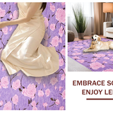Ultra Soft Area Rug, Non Slip, Stain Resistant, Washable Area Rugs for Living Room, Bedroom, Youthful Elegant Bloom Pattern(Purple)
