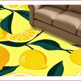 Ultra Soft Area Rug, Non Slip, Stain Resistant, Washable Area Rugs for Living Room, Bedroom, Radiant Lemon Patterned Elegance(Yellow)