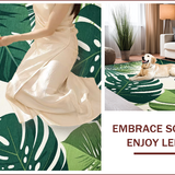 Ultra Soft Area Rug, Non Slip, Stain Resistant, Washable Area Rugs for Living Room, Bedroom, Trendy Tropical Botanical Motif(Green)