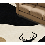 Ultra Soft Area Rug, Non Slip, Stain Resistant, Washable Area Rugs for Living Room, Bedroom, Non-Slip Wildlife Rug for Minimalist Spaces(Beige)