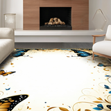 Ultra Soft Area Rug, Non Slip, Stain Resistant, Washable Area Rugs for Living Room, Bedroom, Vibrant Nature-Inspired Print(Gold)