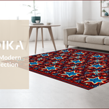Ultra Soft Area Rug, Non Slip, Stain Resistant, Washable Area Rugs for Living Room, Bedroom, Texas Flag Pentagram Shag(Red)