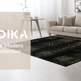 Ultra Soft Area Rug, Non Slip, Stain Resistant, Washable Area Rugs for Living Room, Bedroom, Stylish Eclectic Pattern Fusion(Gold)