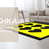 Ultra Soft Area Rug, Non Slip, Stain Resistant, Washable Area Rugs for Living Room, Bedroom, Trendy Minimalist Heart Design(Yellow)