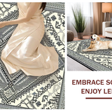 Ultra Soft Area Rug, Non Slip, Stain Resistant, Washable Area Rugs for Living Room, Bedroom, Rustic Monochrome Ogee Design(Gray)
