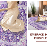 Ultra Soft Area Rug, Non Slip, Stain Resistant, Washable Area Rugs for Living Room, Bedroom, Artistic Lavender Bloom Composition(Purple)