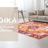 Ultra Soft Area Rug, Non Slip, Stain Resistant, Washable Area Rugs for Living Room, Bedroom, Elegant Soft Pastel Floral Design(Orange)