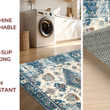 Elegant Floral Distressed Motif(Blue)