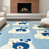 Ultra Soft Area Rug, Non Slip, Stain Resistant, Washable Area Rugs for Living Room, Bedroom, Charming Cartoon Bear Aesthetic(Blue)