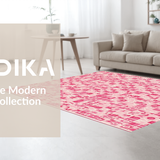Ultra Soft Area Rug, Non Slip, Stain Resistant, Washable Area Rugs for Living Room, Bedroom, Vibrant Furry Kids' Playful Design(Pink)