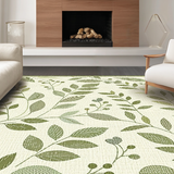 Ultra Soft Area Rug, Non Slip, Stain Resistant, Washable Area Rugs for Living Room, Bedroom, Elegant Earthy Leaf Design(Beige)