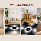 Contemporary Optical Illusion Motif(Black)