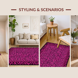 Ultra Soft Area Rug, Non Slip, Stain Resistant, Washable Area Rugs for Living Room, Bedroom, Dynamic Zebra Print Fusion(Pink)