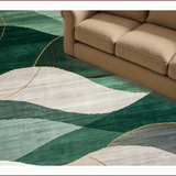Ultra Soft Area Rug, Non Slip, Stain Resistant, Washable Area Rugs for Living Room, Bedroom, Contemporary Subtle Leaf Design(Green)