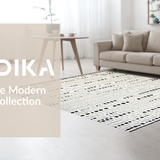 Ultra Soft Area Rug, Non Slip, Stain Resistant, Washable Area Rugs for Living Room, Bedroom, Rustic Textured Dot Composition(Black)