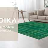 Ultra Soft Area Rug, Non Slip, Stain Resistant, Washable Area Rugs for Living Room, Bedroom, Chic Dark Green Facet Design(Green)