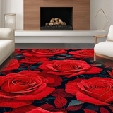 Ultra Soft Area Rug, Non Slip, Stain Resistant, Washable Area Rugs for Living Room, Bedroom, Vibrant Shaggy Floral Elegance(Red)