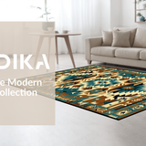 Ultra Soft Area Rug, Non Slip, Stain Resistant, Washable Area Rugs for Living Room, Bedroom, Vibrant Southwestern Geometric Artwork(Brown)