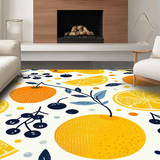 Ultra Soft Area Rug, Non Slip, Stain Resistant, Washable Area Rugs for Living Room, Bedroom, Delightful Fresh Fruit Design Elements(Orange)