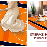 Ultra Soft Area Rug, Non Slip, Stain Resistant, Washable Area Rugs for Living Room, Bedroom, Whimsical Basketball Graphics Style(Orange)