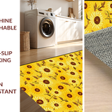Ultra Soft Area Rug, Non Slip, Stain Resistant, Washable Area Rugs for Living Room, Bedroom, Artisan Crafted Rustic Floral Delight(Yellow)