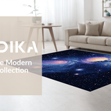 Ultra Soft Area Rug, Non Slip, Stain Resistant, Washable Area Rugs for Living Room, Bedroom, Striking Planetary Celestial Motif(Blue)